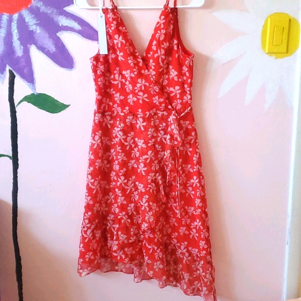 Red floral dress